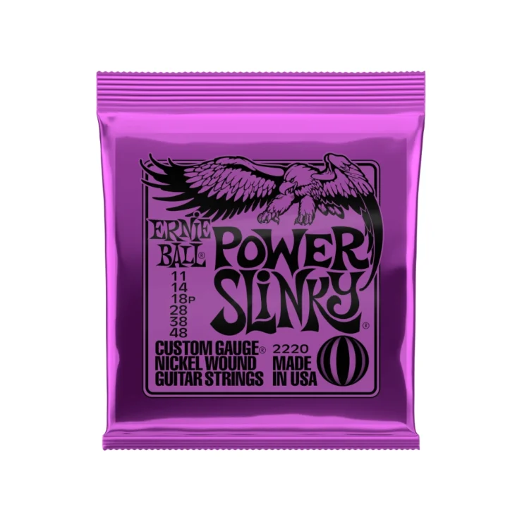 Cuerdas Guitarra Eléctrica Ernie Ball 2220 Power Slinky 11-48 Tienda de musica Lima Peru