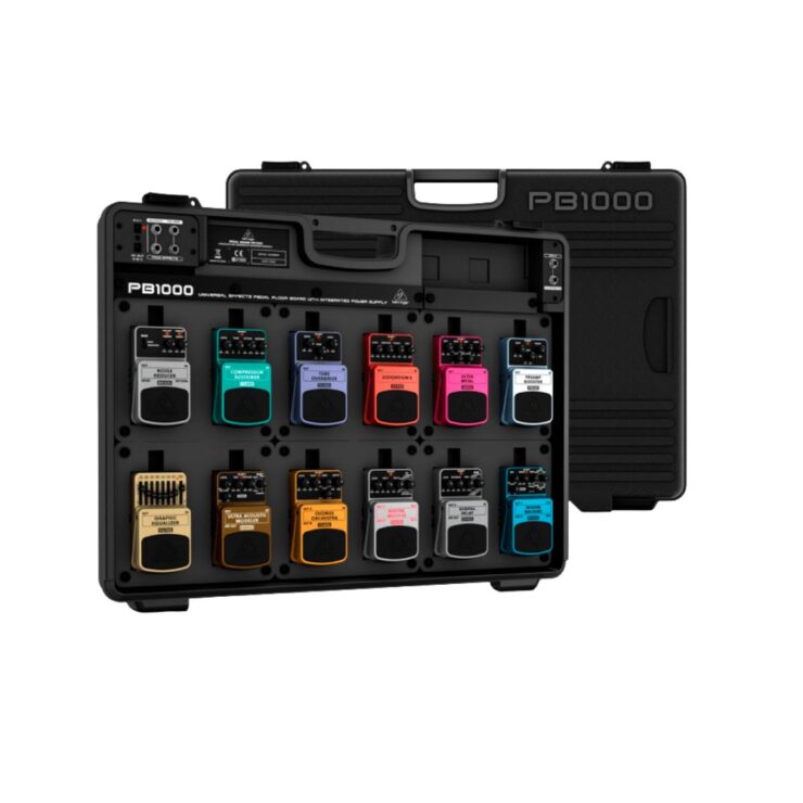 Estuche Para 12 Pedales Behringer PB1000 con fuente de alimentación tienda de musica lima